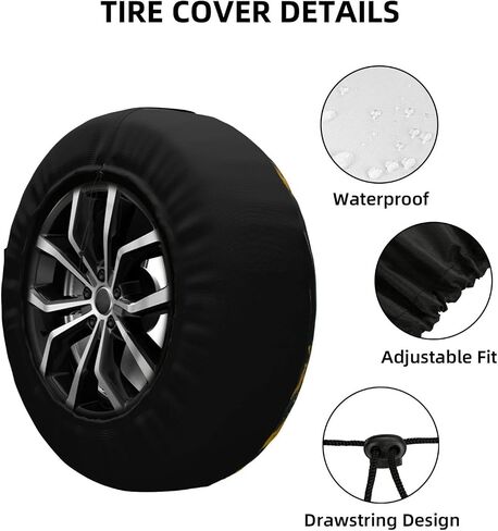 Landscape and Deer Spare Tire Cover Wheel Protectors Weatherproof Deer Pattern Wheel Covers Universal Fit for Trailer RV SUV Truck Camper Travel Trailers Accessories 15 Inch in Kuwait