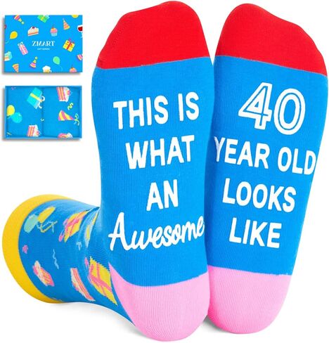 Zmart Birthday Gifts Ideas for Men - Socks for 36 37 38 39 40 Year Old Gifts for Man Woman, Birthday Socks in Kuwait