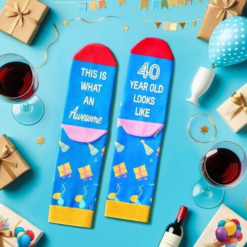 Zmart Birthday Gifts Ideas for Men - Socks for 36 37 38 39 40 Year Old Gifts for Man Woman, Birthday Socks in Kuwait