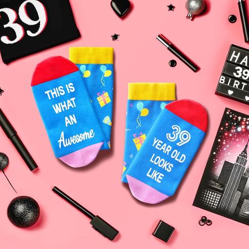 Zmart Birthday Gifts Ideas for Men - Socks for 36 37 38 39 40 Year Old Gifts for Man Woman, Birthday Socks in Kuwait