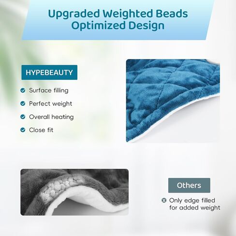 Heating Pad for Neck and Shoulders, Mothers Day Gifts, 2.4lb Weighted Large Electric Heating Pad for Pain Relief Wearable, 6 Heat Settings 2H Auto Off, Birthday Gifts for Mom Dad Women Men (Blue) in Saudi Arabia