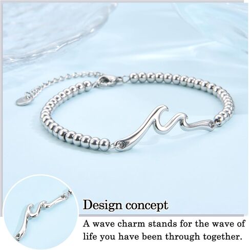 Wave Bracelet Gifts for Women, Christmas Birthday Mothers Day Valentines Day Anniversary Easter Basket Stocking Stuffers Gifts for Mom Grandma Wife Girlfriend Friend Sister in Saudi Arabia