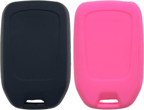 Silicone Rubber Key Fob Cover Compatible with 2014-2021 Chevrolet Suburban Tahoe GMC Yukon Yukon XL (6 Buttons, Black Pink) in Kuwait