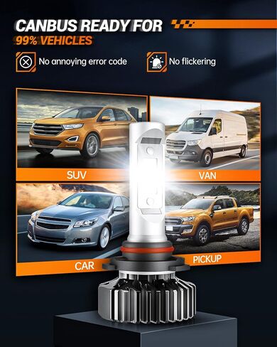 لمبة SEALIGHT X1 HB3، تصميم بحجم 1:1، لمبة ضباب، سهلة التركيب، رؤية فائقة، مثالية للطرق الوعرة، ضوء الضباب، حزمة من 2 in Kuwait