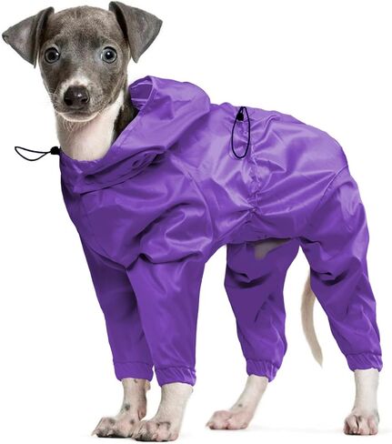 Dog Raincoat, Dog Raincoats for Large Dogs, Dog Rain Jacket with Clear Hooded, Waterproof Dog Poncho Snow-Proof Dog Vest Rainwear, Rain Clothes Apparel with Leash Hole Border Collie Purple XL in Kuwait
