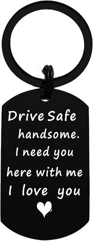 TANWIH Valentines Day Gifts for Men, Drive Safe Keychain for Him Husband Boyfriend in Kuwait