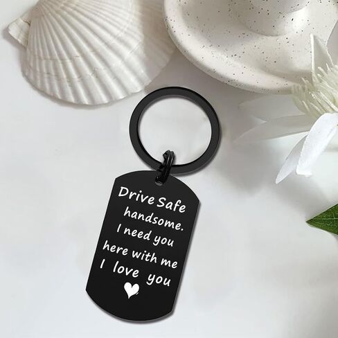 TANWIH Valentines Day Gifts for Men, Drive Safe Keychain for Him Husband Boyfriend in Kuwait