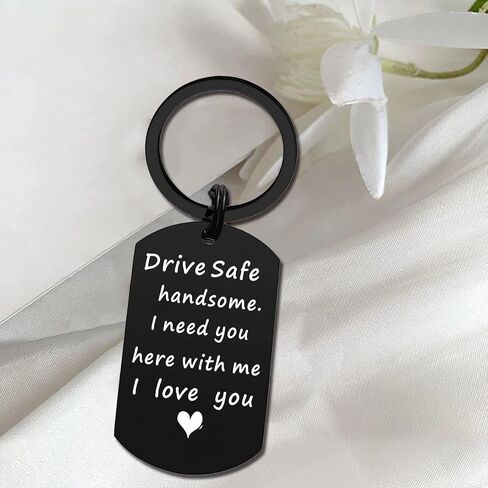 TANWIH Valentines Day Gifts for Men, Drive Safe Keychain for Him Husband Boyfriend in Kuwait