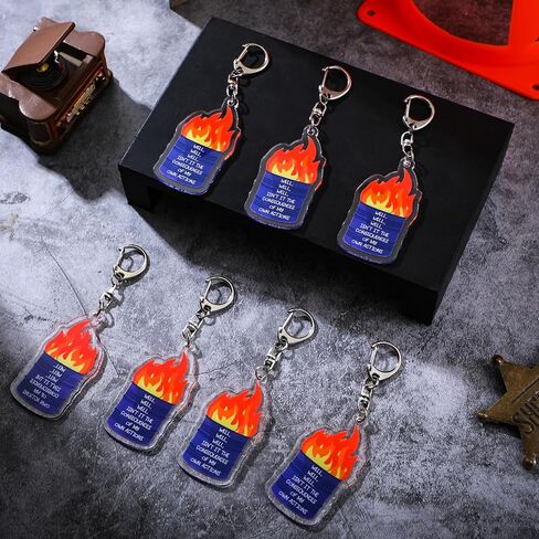 Tondiamo 20 Pcs Dumpster Fire Keychain Acrylic Keychain Trash Can Keyring Keychain Funny Employee Appreciation Gifts for Men Women Coworkers in Saudi Arabia