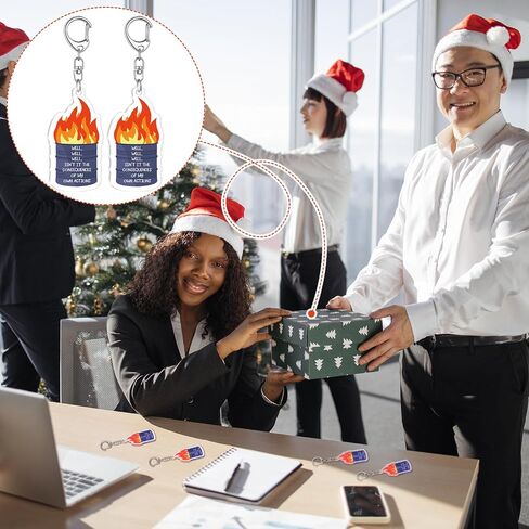 Tondiamo 20 Pcs Dumpster Fire Keychain Acrylic Keychain Trash Can Keyring Keychain Funny Employee Appreciation Gifts for Men Women Coworkers in Saudi Arabia