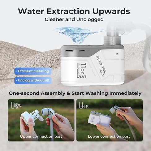مضخة دش خارجية قابلة لإعادة الشحن خفيفة الوزن من FLEXTAILGEAR MAX SHOWER، رأس دش محمول للتخييم، دش للسفر مع مضخة مياه USB-C للمشي لمسافات طويلة، وغسيل السيارات، وتنظيف الحيوانات الأليفة، وإجازات الشاطئ in Kuwait