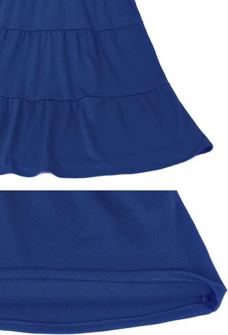 Girls' Summer Dresses Empire Waist Ruffle Sleeve Tiered Swing A-Line Casual Cotton Sundress 5-11Y in Saudi Arabia