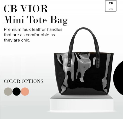 Mini Tote Bag, PVC Travel Tote Bag with Inner Pockets, Cynthia Bailey Bags for Women, Magnetic Clasp Enclosure Bag in Saudi Arabia