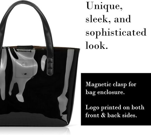 Mini Tote Bag, PVC Travel Tote Bag with Inner Pockets, Cynthia Bailey Bags for Women, Magnetic Clasp Enclosure Bag in Saudi Arabia