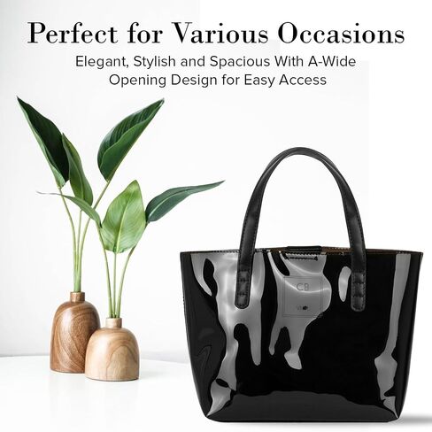 Mini Tote Bag, PVC Travel Tote Bag with Inner Pockets, Cynthia Bailey Bags for Women, Magnetic Clasp Enclosure Bag in Saudi Arabia