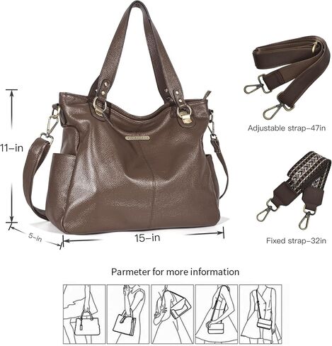 Blofinche Genuine Leather Tote Bag Womens Purses ladies hobo Handbags shoulder work Satchel in Kuwait