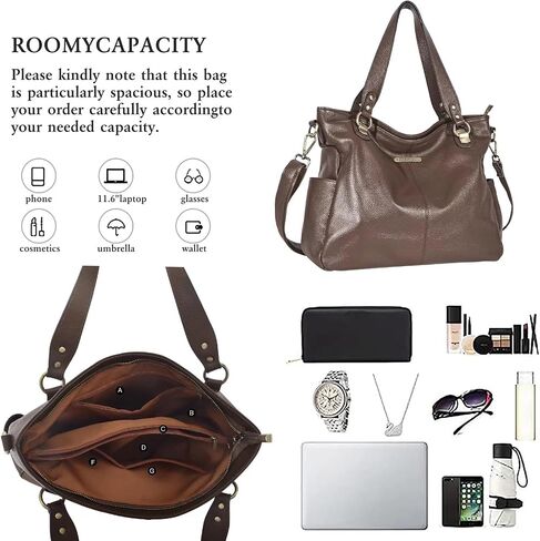 Blofinche Genuine Leather Tote Bag Womens Purses ladies hobo Handbags shoulder work Satchel in Kuwait