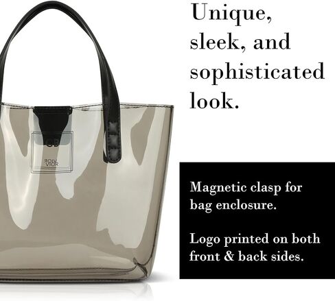 Mini Tote Bag, PVC Travel Tote Bag with Inner Pockets, Cynthia Bailey Bags for Women, Magnetic Clasp Enclosure Bag in Saudi Arabia