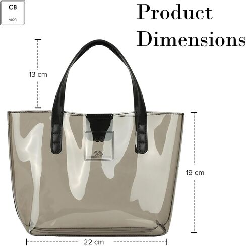 Mini Tote Bag, PVC Travel Tote Bag with Inner Pockets, Cynthia Bailey Bags for Women, Magnetic Clasp Enclosure Bag in Saudi Arabia