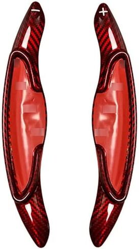 Real Carbon Fiber Steering Wheel Paddle Shifter Extension Shifter Trim Compatible with Hyundai Veloster JS N Kona N Elantra N i30 N Series 2019-2022(Red Style) in Kuwait