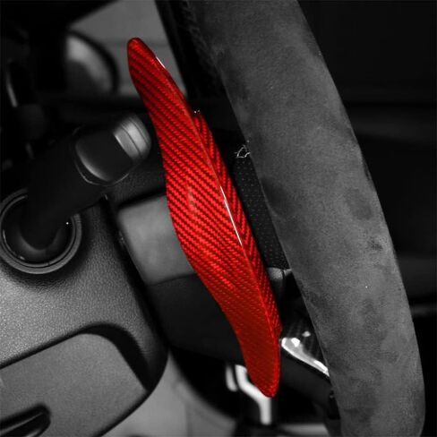 Real Carbon Fiber Steering Wheel Paddle Shifter Extension Shifter Trim Compatible with Hyundai Veloster JS N Kona N Elantra N i30 N Series 2019-2022(Red Style) in Kuwait