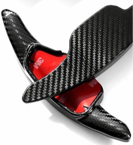 Real Carbon Fiber Steering Wheel Paddle Shifter Extension Shifter Trim Compatible with Hyundai Veloster JS N Kona N Elantra N i30 N Series 2019-2022(Red Style) in Kuwait