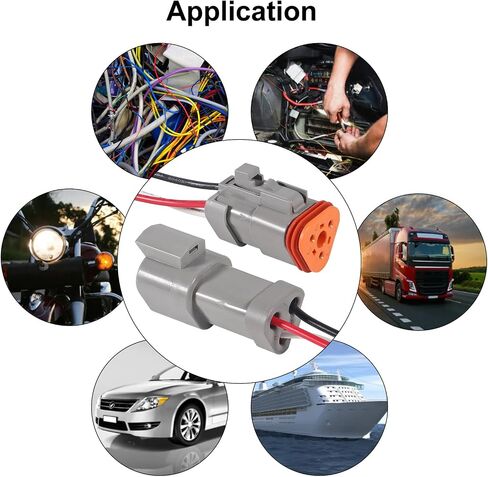 4 Pairs 8 Pin Waterproof DT Connector Male and Female Wire Connectors with 18AWG 150MM Cable Wire for Car, Truck, Boats, LED Work Light etc in Saudi Arabia