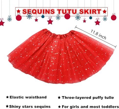 Girls Christmas Costume, Xmas Kids Tutu Skirt with Santa Hat Striped Tights, Christmas Elf Costume Girls Tutu in Saudi Arabia