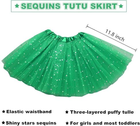 Girls Christmas Costume, Xmas Kids Tutu Skirt with Santa Hat Striped Tights, Christmas Elf Costume Girls Tutu in Saudi Arabia