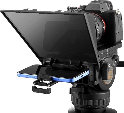 VEVOR Teleprompter, 10" Desktop Prompter with Adjustable Spectroscope, Remote Control, for YouTube, Twitch, Zoom, Supports DSLR/Webcam/Smartphone, for Video Recording/Live Streaming in Saudi Arabia