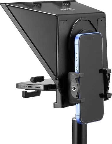 VEVOR Teleprompter, 10" Desktop Prompter with Adjustable Spectroscope, Remote Control, for YouTube, Twitch, Zoom, Supports DSLR/Webcam/Smartphone, for Video Recording/Live Streaming in Saudi Arabia