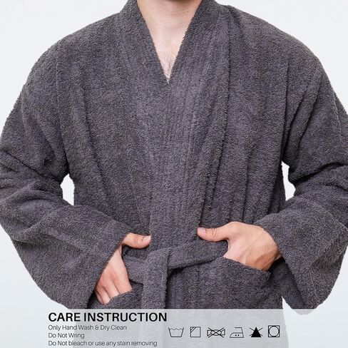 GOLD TEXTILES Premium Terry Cloth Robes for Man's Lightweight Bathrobe, Adjustable Towel Robe Belt with Collar in Saudi Arabia