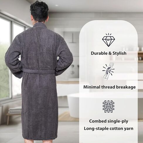 GOLD TEXTILES Premium Terry Cloth Robes for Man's Lightweight Bathrobe, Adjustable Towel Robe Belt with Collar in Saudi Arabia