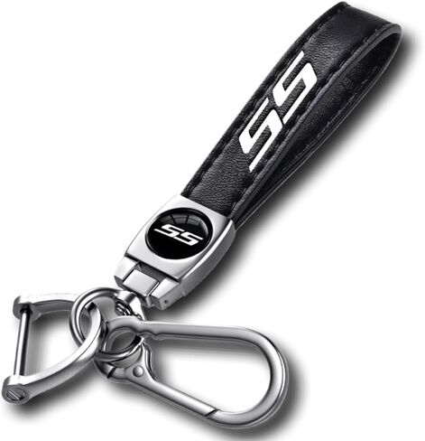 Leather Car Key Chain Metal Car Keyring Accessories Replacement with Suit for Chevy Camaro SS Cars Accessories (SS White Sliver) in Kuwait
