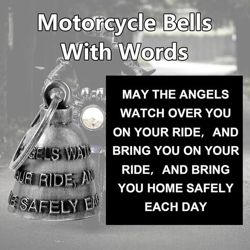 【2Pack】Motorcycle Bells for Biker Good Luck Guardian Riding Bells with Hanger Motorcycle Accessory or Keychain for Luck in Saudi Arabia