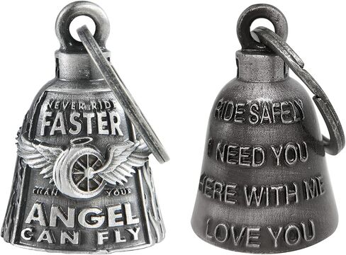 【2Pack】Motorcycle Bells for Biker Good Luck Guardian Riding Bells with Hanger Motorcycle Accessory or Keychain for Luck in Saudi Arabia