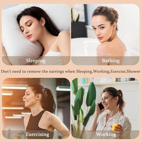 مجموعة من 14 زوجًا من الأقراط المرصعة، حلق غضروف 316L، أقراط خلفية لولبية للنساء 3-6 مم، مجموعة صغيرة من الأقراط الخلفية المسطحة باللون الوردي، هدية لها in Kuwait