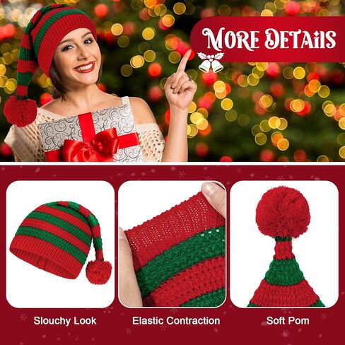 Durio Christmas Hats Adult Knitted Santa Hat Christmas Beanie Hat for Women Men Winter Santa Beanie Holiday Hat in Saudi Arabia