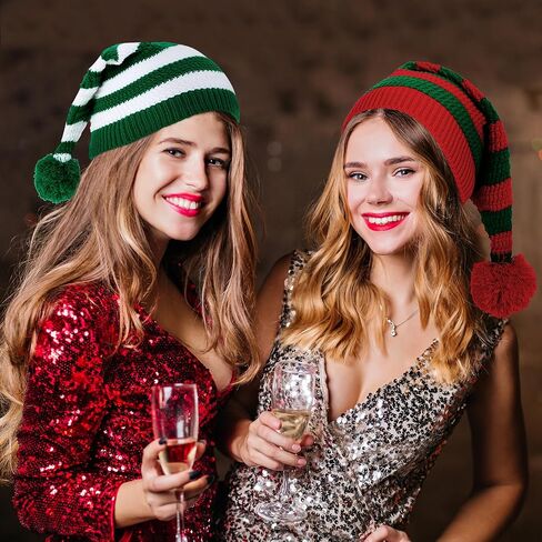 Durio Christmas Hats Adult Knitted Santa Hat Christmas Beanie Hat for Women Men Winter Santa Beanie Holiday Hat in Saudi Arabia