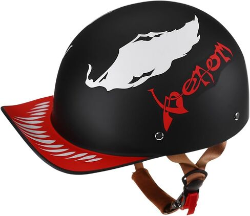 Vintage Retro Open Face Motorcycle Helmet Baseball Cap Half Helmets with pull-down Lens for Men Women Moped Cap Jet Scooter Street Cruiser - DOT Certified (Moto Rider, X-Large) in Kuwait