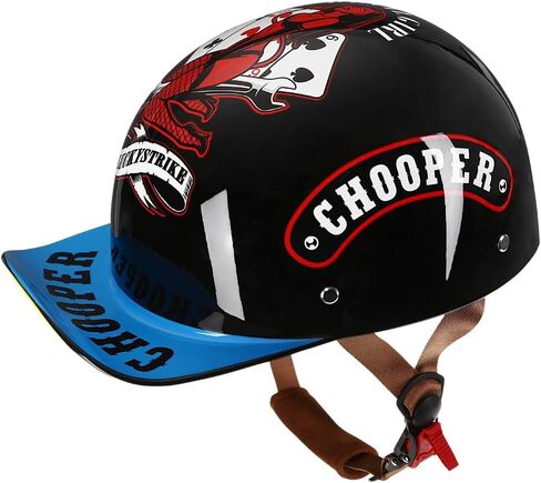 Vintage Retro Open Face Motorcycle Helmet Baseball Cap Half Helmets with pull-down Lens for Men Women Moped Cap Jet Scooter Street Cruiser - DOT Certified (Moto Rider, X-Large) in Kuwait