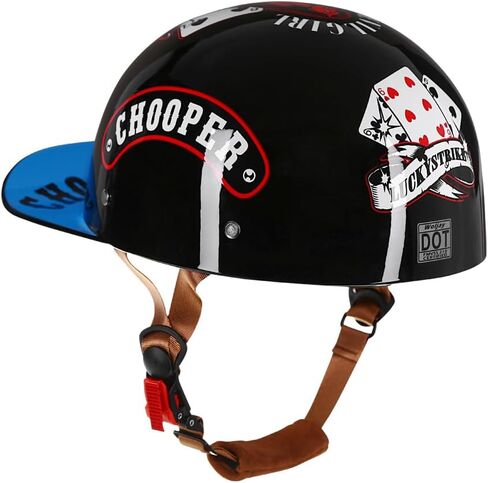 Vintage Retro Open Face Motorcycle Helmet Baseball Cap Half Helmets with pull-down Lens for Men Women Moped Cap Jet Scooter Street Cruiser - DOT Certified (Moto Rider, X-Large) in Kuwait