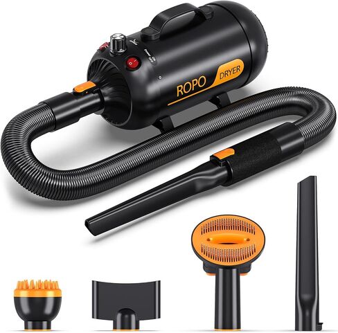 ROPO Dog Dryer Pet Dryer Dog Grooming Dryer, pet Hair Dryer,Dog Hair Dryer,High Power Intelligent Digital Screen Display Dog Water Blower Adjustable Speed and Temperature (White, SE01) in Kuwait