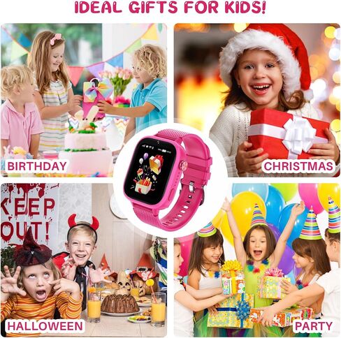 OKYUK 4G Kids Watch, Smart Watch for Kids with SIM Card, 47 Exciting Games, Two-Way Calling Feature, SOS Emergency Call Button Ideal for Kids Aged 3-12, Children’s Cell Phone Alternative (Pink) in Saudi Arabia