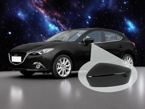 Left Driver Side Mirror Cover Cap Compatible with Mazda 3 M3 Axela 2014-2016 Glossy Black in Saudi Arabia