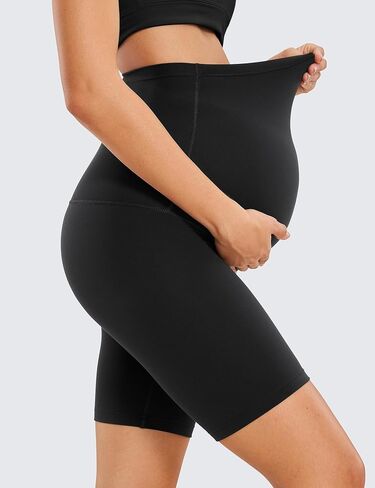 CRZ YOGA Womens Butterluxe Maternity Yoga Shorts 6" - Over The Belly Pregnancy Workout Athletic Biker Shorts in Kuwait