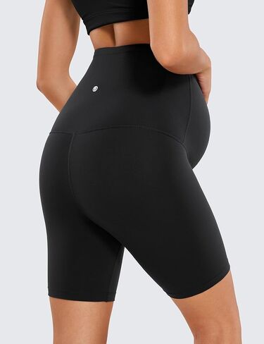 CRZ YOGA Womens Butterluxe Maternity Yoga Shorts 6" - Over The Belly Pregnancy Workout Athletic Biker Shorts in Kuwait