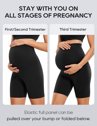 CRZ YOGA Womens Butterluxe Maternity Yoga Shorts 6" - Over The Belly Pregnancy Workout Athletic Biker Shorts in Kuwait