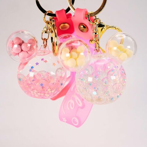 سلسلة المفاتيح لطيف الفأر | حامل حلقة المفاتيح الجمالية السائلة العائمة اللامعة للمفاتيح والحقائب وحقائب الظهر in Kuwait