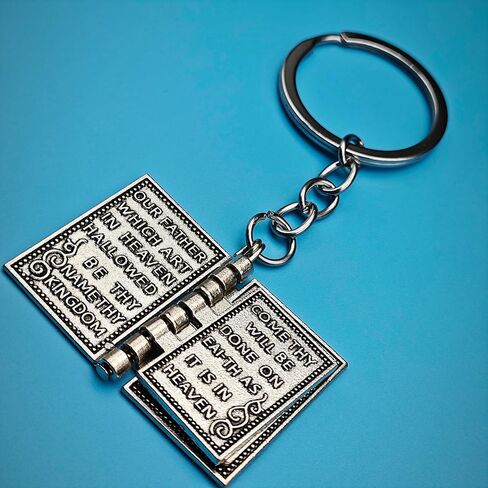 Mini Alloy Bible Keychain Mini Book Keyring Religious Gift in Saudi Arabia